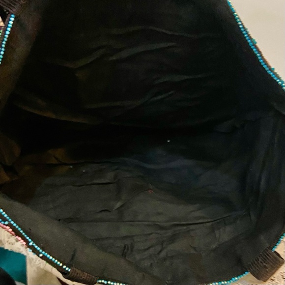 Vintage, Jerusalem, Colorful Beaded Tote Handbag 14in L x 12in H x 3.5in W - Picture 12 of 12